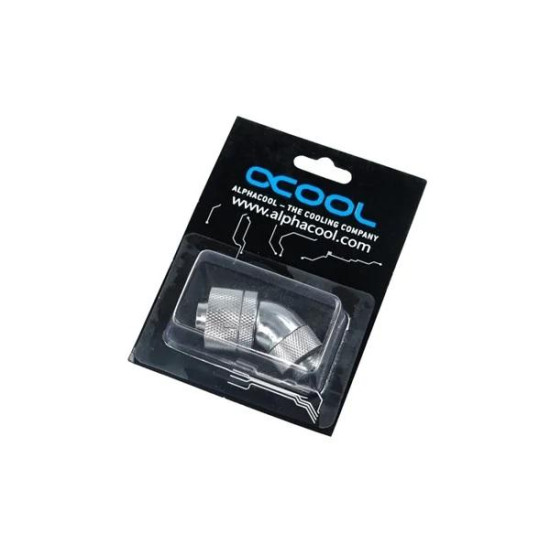 Компресионен фитинг Alphacool, 16/10 - G1/4, 45°, Въртящ се, Хром Компресионен фитинг Alphacool, 16/10 - G1/4, 45°, Въртящ се, Хром