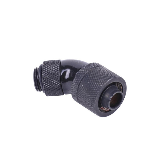 Компресионен фитинг Alphacool, 16/10 - G1/4, 45°, Въртящ се, Черен мат Компресионен фитинг Alphacool, 16/10 - G1/4, 45°, Въртящ се, Черен мат