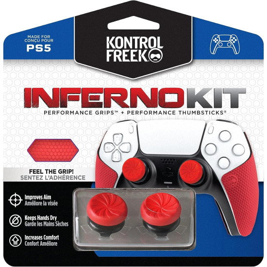 Аксесоар Kontrolfreek Performance Inferno Kit PS5 с включени сменяеми бутони и грипове за DualSense Аксесоар Kontrolfreek Performance Inferno Kit PS5 с включени сменяеми бутони и грипове за DualSense