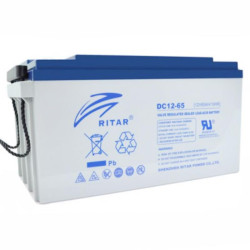 Lead Battery AGM Deep cycle  for solar systems RITAR (DC12-65)12V/65Ah -350 / 167 /182 mm  F5/M8 / F11/M6  RITAR Lead Battery AGM Deep cycle  for solar systems RITAR (DC12-65)12V/65Ah -350 / 167 /182 mm  F5/M8 / F11/M6  RITAR
