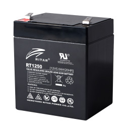 Lead Battery (RT1250) AGM  12V / 5Ah - 90 / 70 / 101mm T1  RITAR