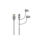Кабел Skross 3 в 1, USB-A - USB-C/ Lightning/ Micro USB , Метална оплетка, 1.2 м Кабел Skross 3 в 1, USB-A - USB-C/ Lightning/ Micro USB , Метална оплетка, 1.2 м