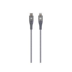 Skross USB-C to Lightning Cable, Metal Braiding, 1.2 m, Grey