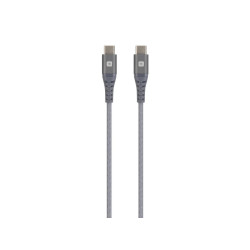 Skross USB-C to USB-C Cable, Metal Braiding, 2.0 m, Grey
