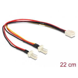 Delock Cable Molex 3 pin female > 2 x Molex 3 pin male (fan) 22 cm Delock Cable Molex 3 pin female > 2 x Molex 3 pin male (fan) 22 cm