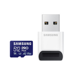 Memory card Samsung PRO Plus microSD Card (2023), 512GB, Adapter, USB reader Memory card Samsung PRO Plus microSD Card (2023), 512GB, Adapter, USB reader