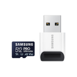 Memory card Samsung PRO Ultimate microSD Card (2023), 512GB, Adapter, USB reader