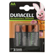 Акумулаторна батерия DURACELL R6 AA, 1300mAh NiMH, 1.2V, 4 бр. в опаковка  Акумулаторна батерия DURACELL R6 AA, 1300mAh NiMH, 1.2V, 4 бр. в опаковка