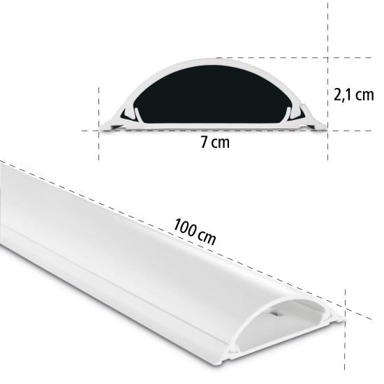 Канал PVC за скриване на кабел-100х7х2,1 см, 220894 Канал PVC за скриване на кабел-100х7х2,1 см, 220894