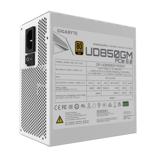 Захранващ блок Gigabyte UD850GM PG5W, 850W Захранващ блок Gigabyte UD850GM PG5W, 850W