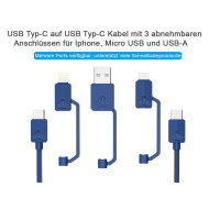 Cable for charging Type-C- Micro USB/ Lightning/ USB-A blue   PDC-3  XTAR Cable for charging Type-C- Micro USB/ Lightning/ USB-A blue   PDC-3  XTAR