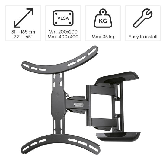 Стенна стойка за TV Fullmotion, 165 см, 32-65 