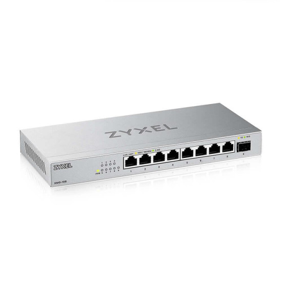 Суич ZyXEL XMG-108, 8 портов 2,5Gb + 1xSFP+, неуправляем Суич ZyXEL XMG-108, 8 портов 2,5Gb + 1xSFP+, неуправляем