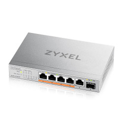 Switch ZyXEL XMG-105 5 Ports 2,5G + 1 SFP+, 4 ports 70W total PoE++ Desktop MultiGig unmanaged Switch Switch ZyXEL XMG-105 5 Ports 2,5G + 1 SFP+, 4 ports 70W total PoE++ Desktop MultiGig unmanaged Switch