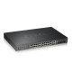 Суич ZyXEL GS-2220-28HP, 24 портов Layer2+, 24x Gigabit PoE + 4x Gigabit combo (RJ45/SFP), Управляем Суич ZyXEL GS-2220-28HP, 24 портов Layer2+, 24x Gigabit PoE + 4x Gigabit combo (RJ45/SFP), Управляем