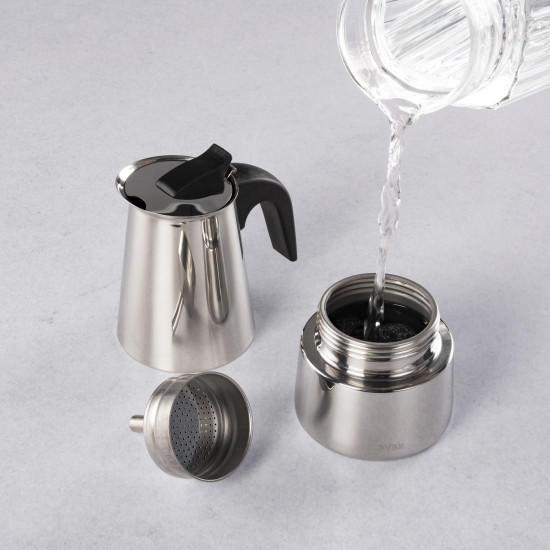 Xavax Stainless Steel Espresso Maker for 4 Cups, 111274 Xavax Stainless Steel Espresso Maker for 4 Cups, 111274