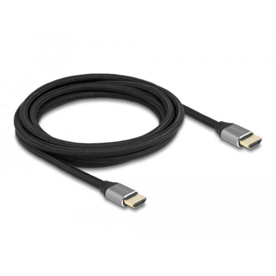 Кабел Delock Ultra High Speed, HDMI мъжко - HDMI мъжко, 48 Gbit/s, 8K 60 Hz, 3 м, Сив Кабел Delock Ultra High Speed, HDMI мъжко - HDMI мъжко, 48 Gbit/s, 8K 60 Hz, 3 м, Сив