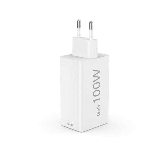 HAMA Бързо зарядно 220V, 100 W GaN, 2x USB-C PD, 1x USB-A QC HAMA Бързо зарядно 220V, 100 W GaN, 2x USB-C PD, 1x USB-A QC