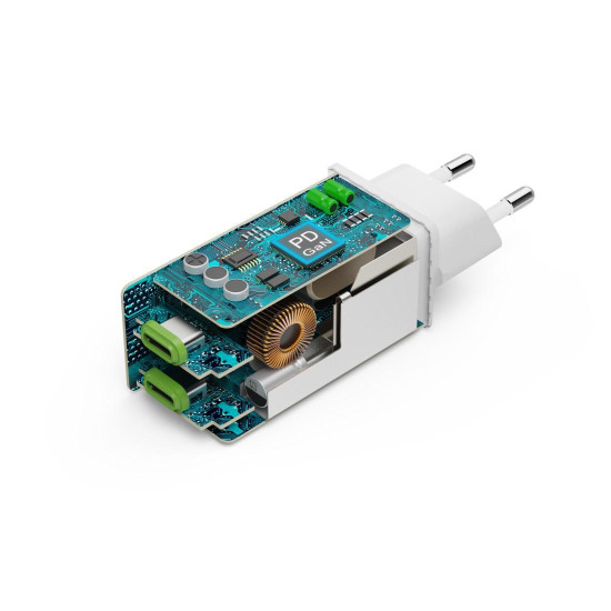 HAMA Бързо зарядно 220V, 65W, GaN, 2x USB-C, PD, 201994 HAMA Бързо зарядно 220V, 65W, GaN, 2x USB-C, PD, 201994