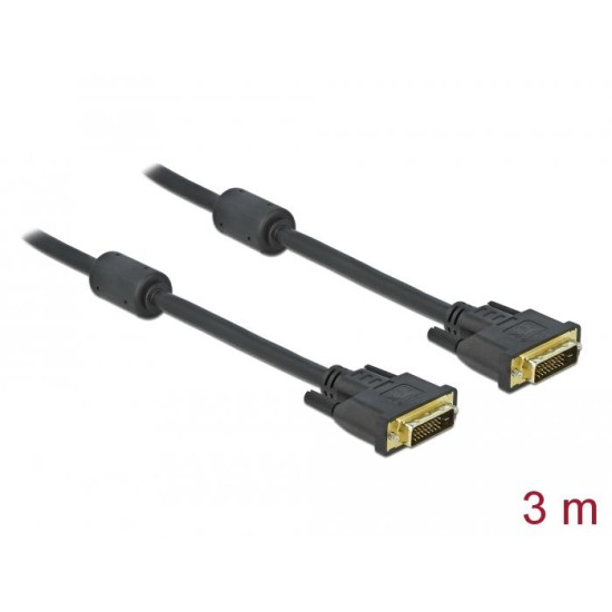 Удължителен кабел Delock, DVI 24+1 мъжко > DVI 24+1 женско, 3 m, Черен Удължителен кабел Delock, DVI 24+1 мъжко > DVI 24+1 женско, 3 m, Черен