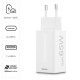 Hama Fast Charger, GaN, 2x USB-C, 1x USB-A, Mini Charger, PD, 65 W, white Hama Fast Charger, GaN, 2x USB-C, 1x USB-A, Mini Charger, PD, 65 W, white