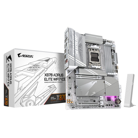 Дънна платка GIGABYTE X870 AORUS ELITE ICE WIFI 7, Socket AM5 Дънна платка GIGABYTE X870 AORUS ELITE ICE WIFI 7, Socket AM5