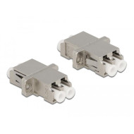 Delock Optical Fiber Coupler LC Duplex female to LC Duplex female Single-mode metal Delock Optical Fiber Coupler LC Duplex female to LC Duplex female Single-mode metal
