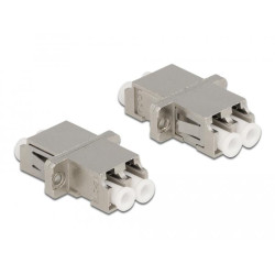Delock Optical Fiber Coupler LC Duplex female to LC Duplex female Single-mode metal
