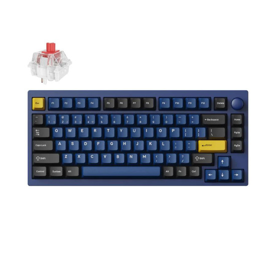 Mechanical Keyboard Lemokey P1 Pro QMK 75% Navy Blue - Keychron Super Red Switch Mechanical Keyboard Lemokey P1 Pro QMK 75% Navy Blue - Keychron Super Red Switch