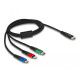 Кабел за зареждане Delock 3 в 1, USB-C - Lightning / Micro USB / USB Type-C, 1m Кабел за зареждане Delock 3 в 1, USB-C - Lightning / Micro USB / USB Type-C, 1m