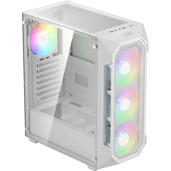 Кутия Gamdias AURA GC1 Elite White - Mesh RGB Кутия Gamdias AURA GC1 Elite White - Mesh RGB