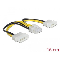 Delock Power cable 2 x 4 pin Molex male > 8 pin EPS male 15 cm Delock Power cable 2 x 4 pin Molex male > 8 pin EPS male 15 cm