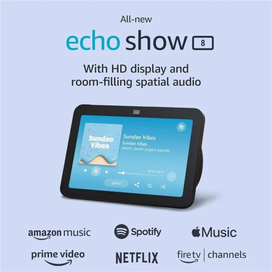 Amazon Echo Show 8 (Gen 3), Multimedia Speaker, Display, Charcoal Amazon Echo Show 8 (Gen 3), Multimedia Speaker, Display, Charcoal