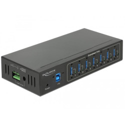 Delock External Industry Hub 7 x USB 3.0 Type-A with 15 kV ESD protection