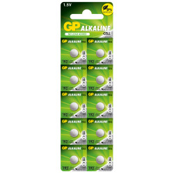 Button alkaline battery GP192 LR41 / 10 pcs. / Pack price for 1 pc. / 1.55V, AG3