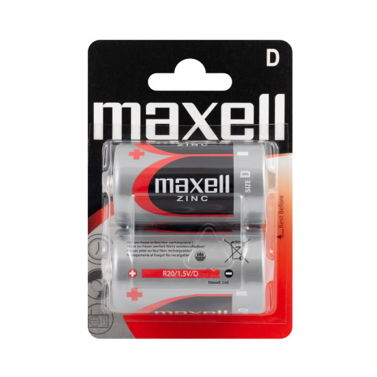 Цинк манганова батерия MAXELL R20 /2 бр. в блистер/ 1.5V Цинк манганова батерия MAXELL R20 /2 бр. в блистер/ 1.5V