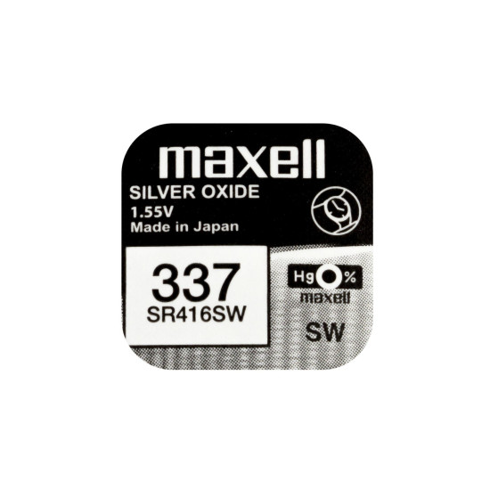 Бутонна батерия сребърна MAXELL SR416 SW 1.55V /337/ 1.55V Бутонна батерия сребърна MAXELL SR416 SW 1.55V /337/ 1.55V