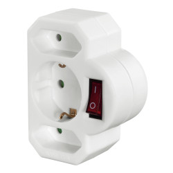 3-Way Socket Adapter, with switch, 108846 3-Way Socket Adapter, with switch, 108846
