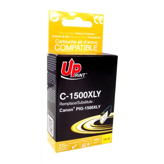 Мастилница UPRINT PGI1500 Canon, Жълт Мастилница UPRINT PGI1500 Canon, Жълт