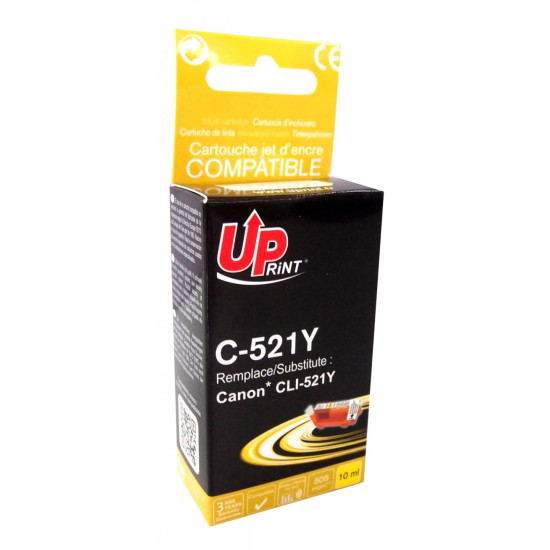 Ink cartridge UPRINT CLI521 CANON, WITH CHIP, Yellow Ink cartridge UPRINT CLI521 CANON, WITH CHIP, Yellow