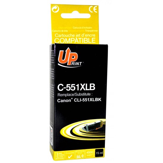 Ink cartridge UPRINT CLI-551XL CANON, Black Ink cartridge UPRINT CLI-551XL CANON, Black