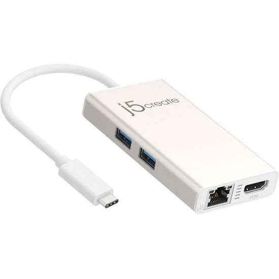 Мултипортов USB-C адаптер j5Create JCA374, HDMI, Ethernet, USB 3.0 хъб, PD 2.0 Мултипортов USB-C адаптер j5Create JCA374, HDMI, Ethernet, USB 3.0 хъб, PD 2.0