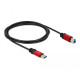 Кабел Delock USB-A мъжко - USB-B мъжко, 2 м, Premium, Екраниран, Черен
