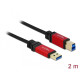 Кабел Delock USB-A мъжко - USB-B мъжко, 2 м, Premium, Екраниран, Черен