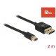 Delock Mini DisplayPort to DisplayPort cable 8K 60 Hz 2 m DP 8K certified