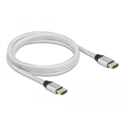 Кабел Delock Ultra High Speed,HDMI мъжко - HDMI мъжко, 48 Gbit/s, 8K 60 Hz, 2 м, Сребрист