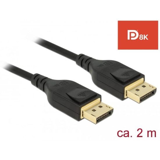 Delock DisplayPort cable 8K 60 Hz 2 m DP 8K certified
