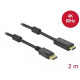 Кабел Delock DisplayPort мъжко - HDMI мъжко, 2 м., 4K 60Hz, Черен