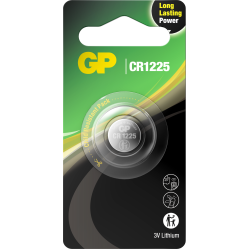 Lithium Button Battery GP CR1225 3V  1 pcs in blister /price for 1 battery/