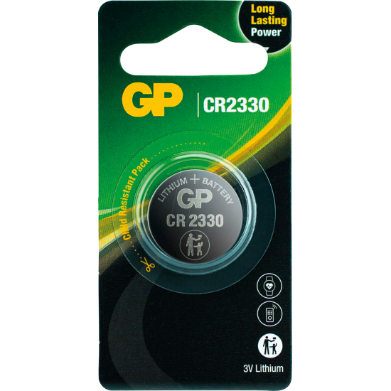 Lithium Button Battery GP CR-2330 3V  1 pcs in blister /price for 1 battery/